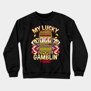 Vintage Slot Machine print Poker Casino Gambling Crewneck Sweatshirt